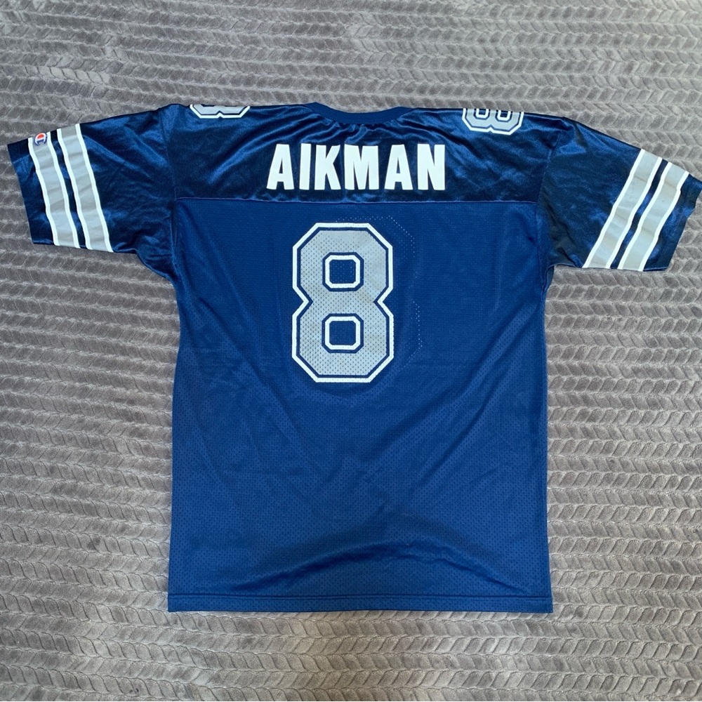 Champion Jersey Troy Aikman Dallas Cowboys Men’s Size 48 Blue NFL Football VTG